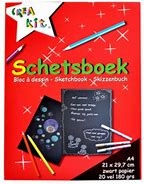 SCHETSBOEK CREA-KIT A4 ZWART 20 VEL 180 GRAMS ()